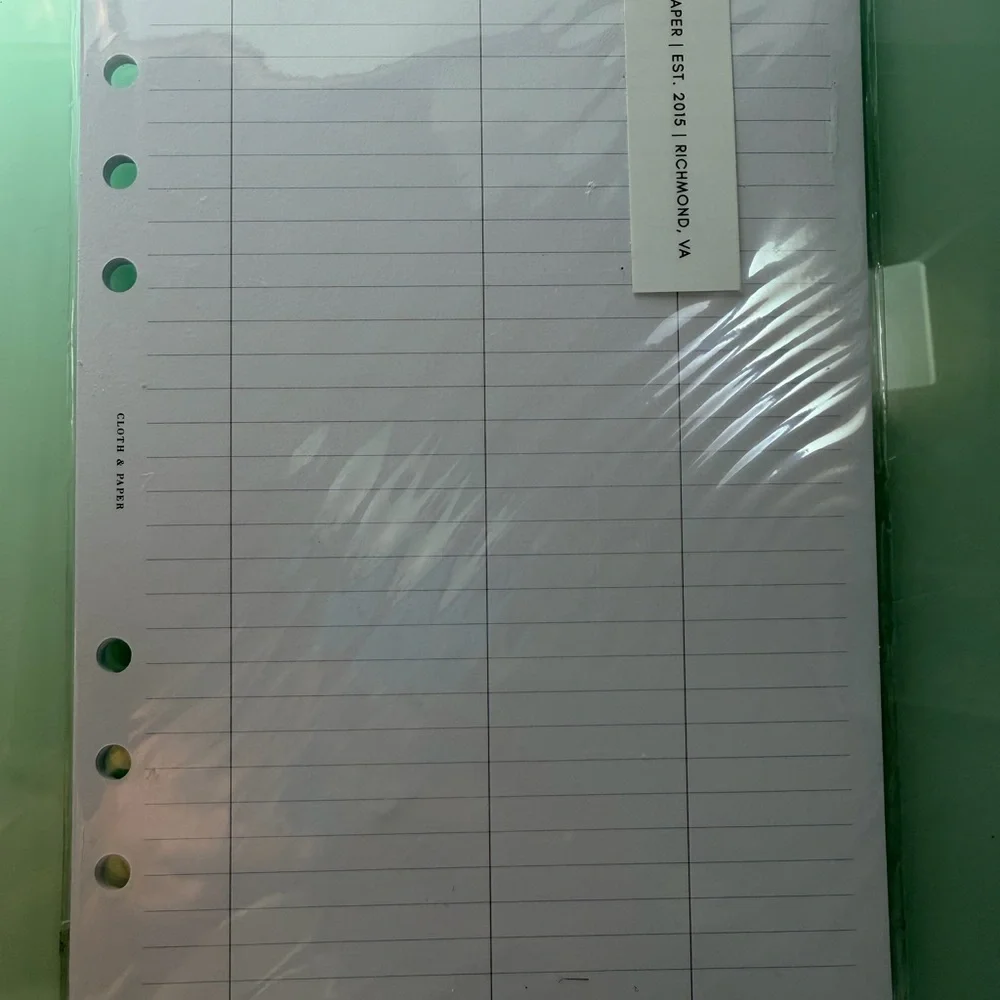 Cloth & Paper A5 Purchase Tracker Inserts